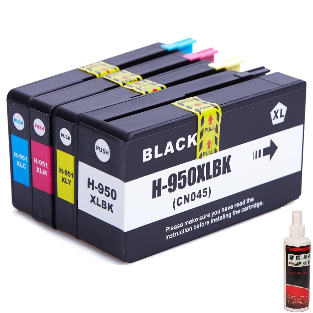 950XL Set 4 Cartuse, original EPS , compatibile HP 950XL-BK 951XLCyan/ 951XL Magenta/ 951XL Yellow compatibile set 4buc + CADOU spray bactericid curatare suprafete multiple IT 126 ml