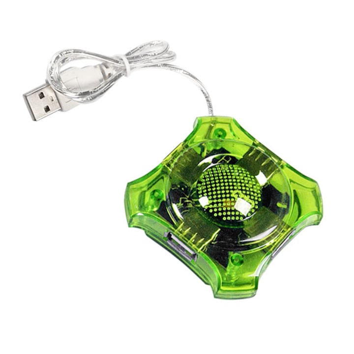 Хъб usb 2.0, Esperanza, 4 порта, форма на звезда, зелен