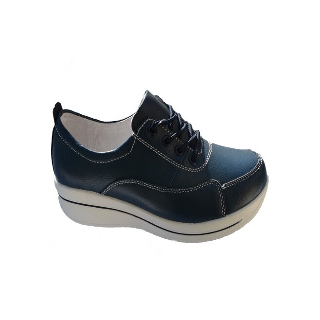 Pantofi confortabili din piele naturala, D&J Exclusive, Albastru marin