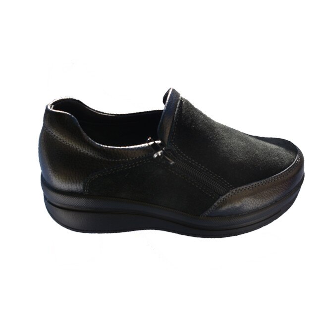 Pantofi casual din piele naturala , D&J Exclusive, Negru