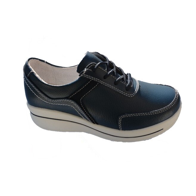Pantofi confortabili din piele naturala, D&J Exclusive, Albastru marin