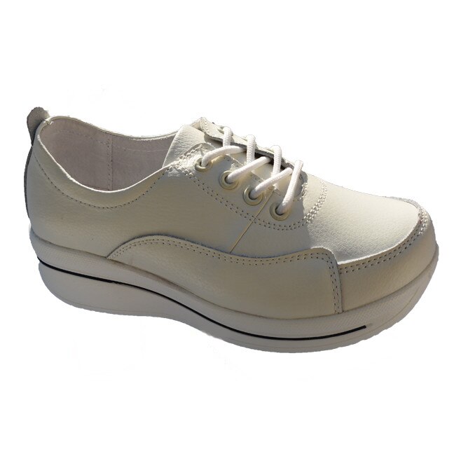 Pantofi confortabili din piele naturala, D&J Exclusive, Alb