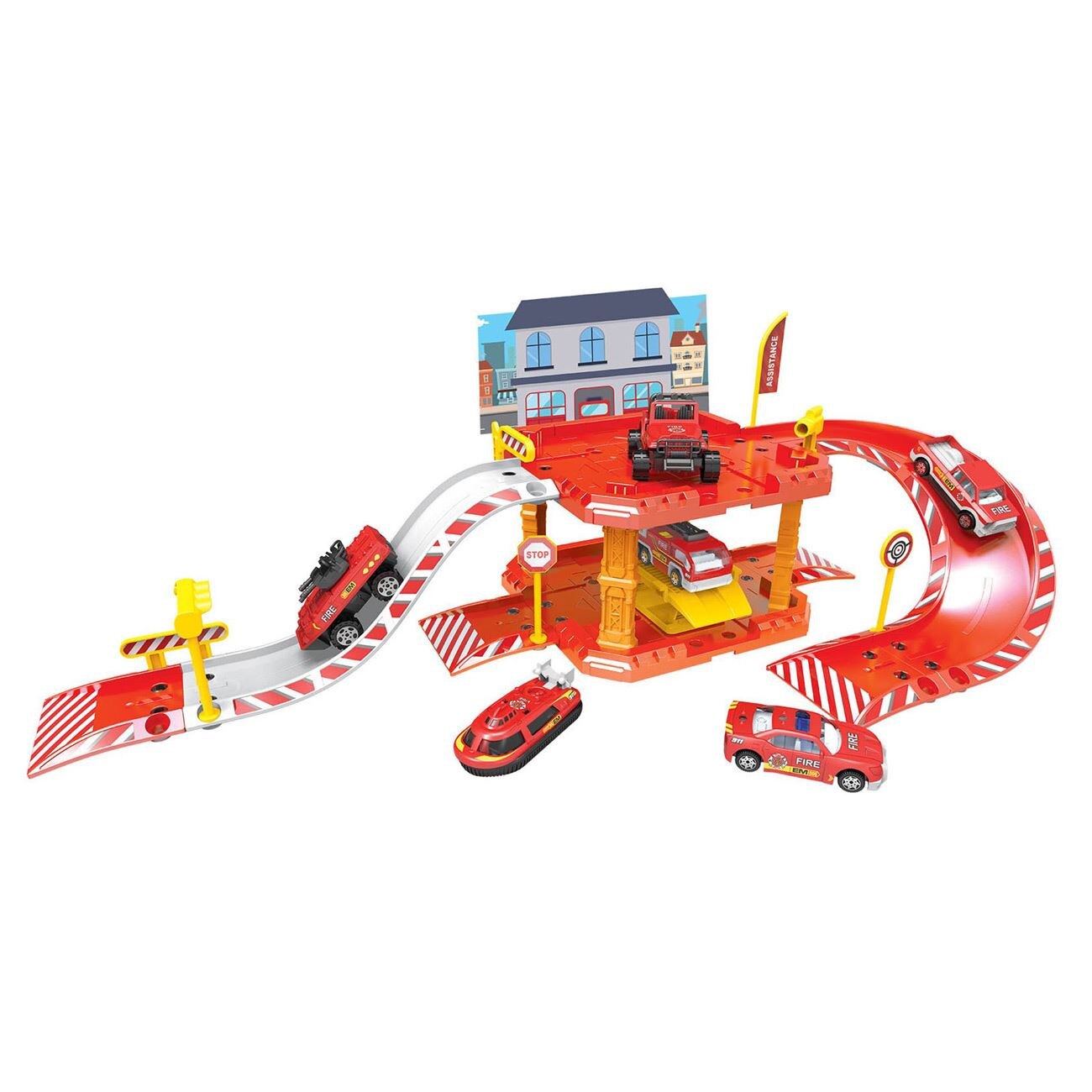 Unitate de Pompieri jucarie copii , 40x7.5x26.5 cm ambalare , ATS