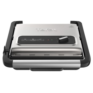 Grill Tefal Inicio GC242D38, 2000 W, Termostat 3 nivele, Placi cu invelis antiaderent, Inox/Negru