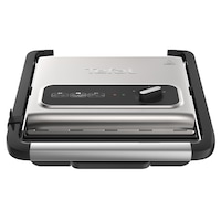 Grill Tefal Inicio GC242D38, 2000 W, Termostat 3 nivele, Placi cu invelis antiaderent, Inox/Negru