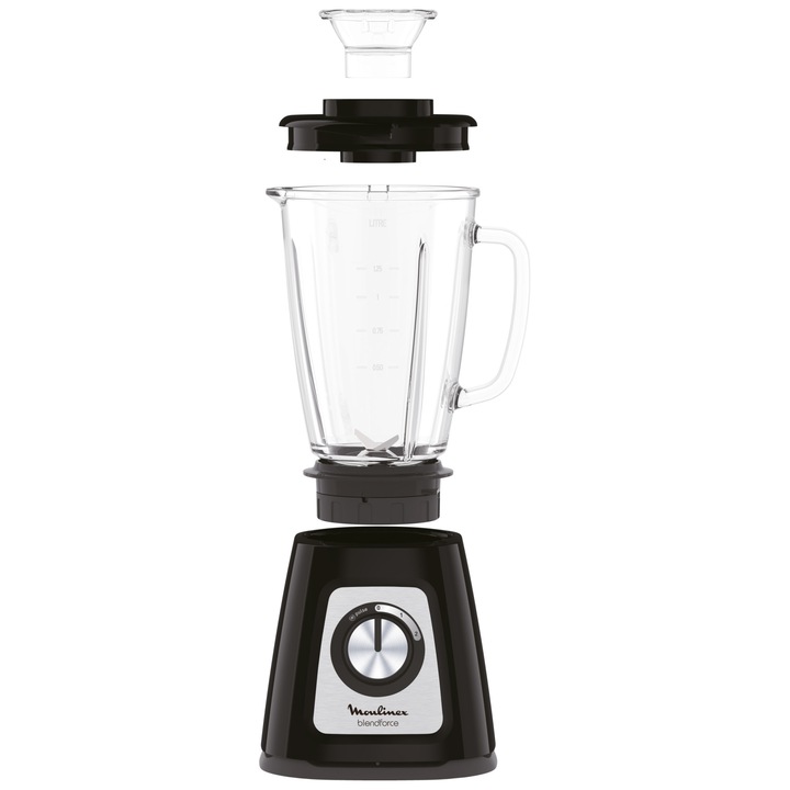Blender Tefal Blendforce BL438831, 800 W, Powerlix, Smart Lock, 1.75 L, Negru/Gri