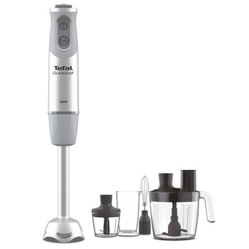 Mixer vertical Tefal Quickchef HB65LD38, Functii Pulse, Turbo, 20 viteze, Picior Inox, Pahar, Tocator, Tel, Alb Mixer vertical Tefal Quickchef HB65LD38, Functii Pulse, Turbo, 20 viteze, Picior Inox, Pahar, Tocator, Tel, Alb