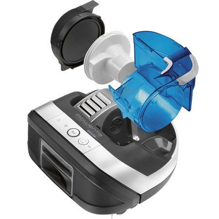 Aspirator robot Rowenta Smart Force Cyclonic RR8021WH, Tehnologie Robart, Autonomie 60min, App, 7 programe, Gri