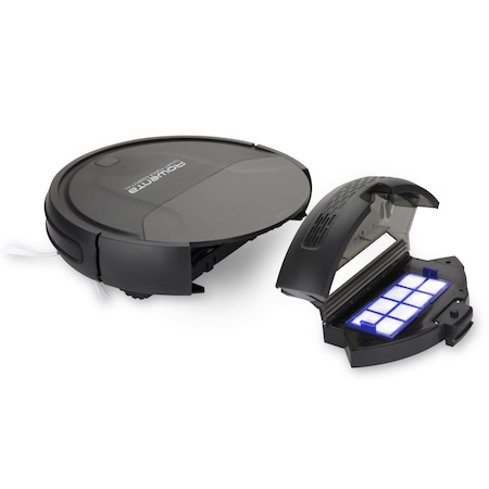 Aspirator robot Rowenta Smart Force Essential RR6925WH, 3 functii, Autonomie pana la 150min, Functia Magnetic Strip, Senzor infrarosu si denivelari, Negru