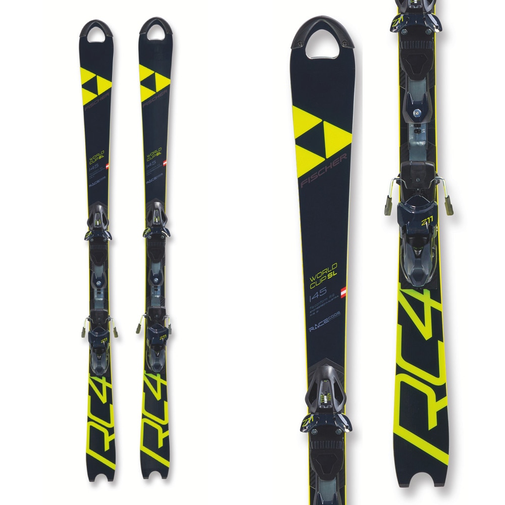 Schiuri Fischer RC4 Worldcup SL Junior CurvBooster, negru/galben, pentru  copii, 140 cm