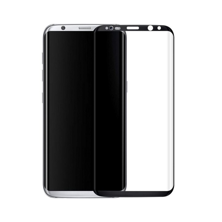 5D Стъклен протектор Full Face Tempered Glass за Samsung Galaxy S8 Plus, Черен