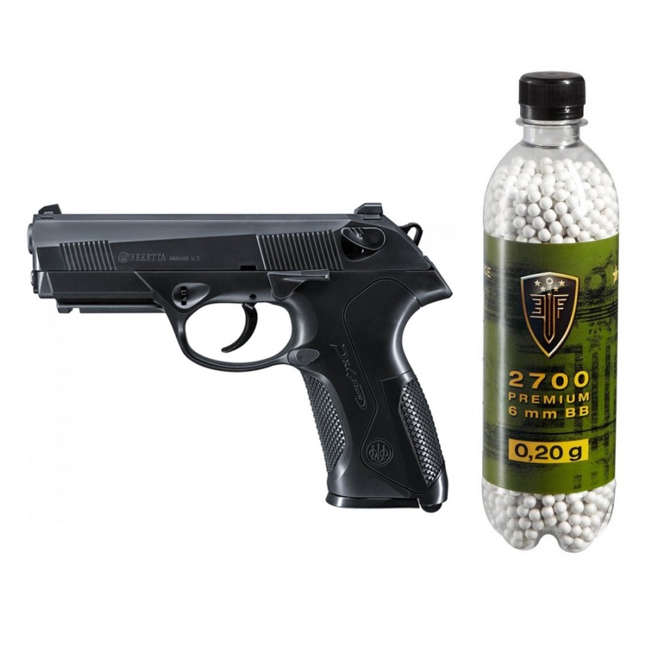 Set pistol airsoft arc si flacon 2700 buc bile 0.20 g, 0.5 jouli, Umarex Beretta PX4 Storm