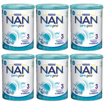 Pachet lapte praf Nestle NAN 3 Optipro, 6x800 g, 1-2 ani Pachet lapte praf Nestle NAN 3 Optipro, 6x800 g, 1-2 ani
