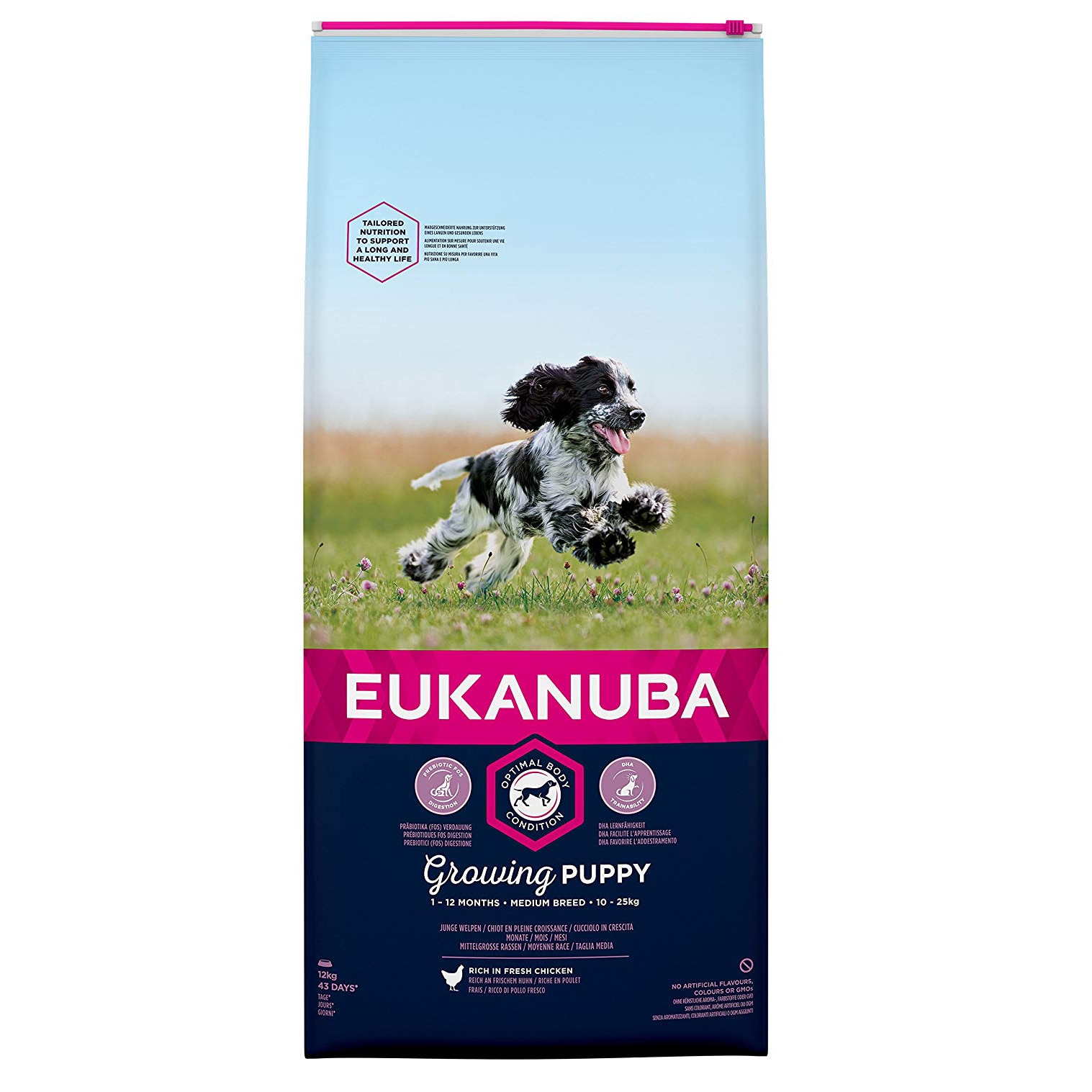 Hrana uscata pentru caini Eukanuba, Puppy Mediu cu Pui, 12 kg