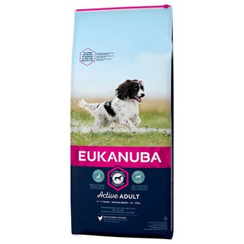 Hrana uscata pentru caini Eukanuba, Adult Mediu, Pui, 12kg + 2kg Gratis Hrana uscata pentru caini Eukanuba, Adult Mediu, Pui, 12kg + 2kg Gratis
