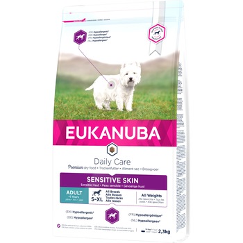 Hrana uscata pentru caini Eukanuba Adult Sensitive Skin, 2.3Kg Hrana uscata pentru caini Eukanuba Adult Sensitive Skin, 2.3Kg