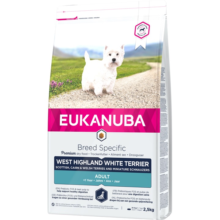 Hrana uscata pentru caini Eukanuba West Highland White Terrier, Pui, 2.5Kg