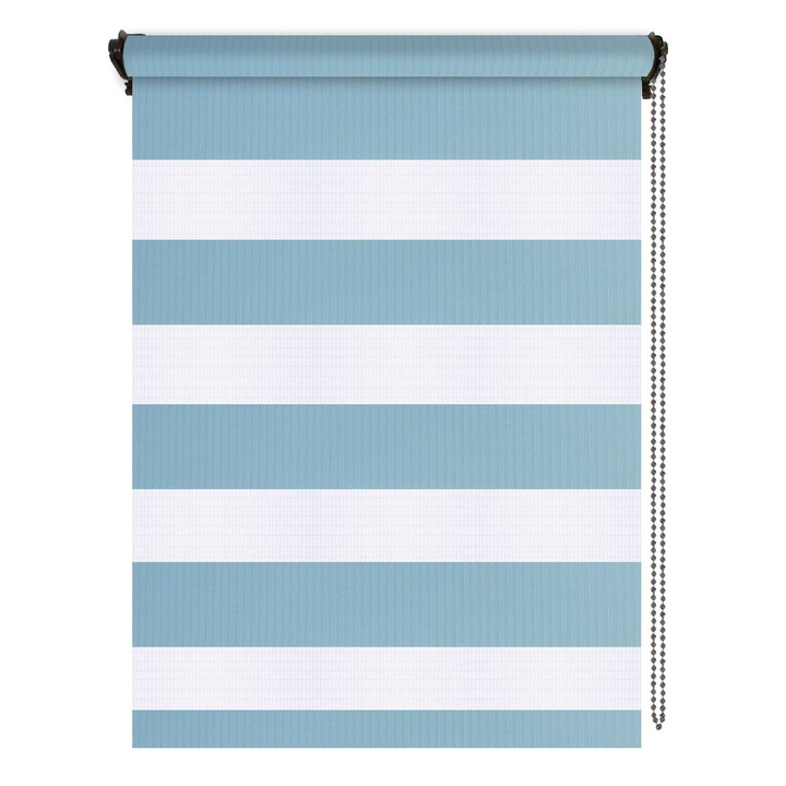 Jaluzea tip roleta zebra-rulou textil Day&Night, Plaine 2, cote panza 51x160 cm, cote finale 55x160 cm, accesorii albe.