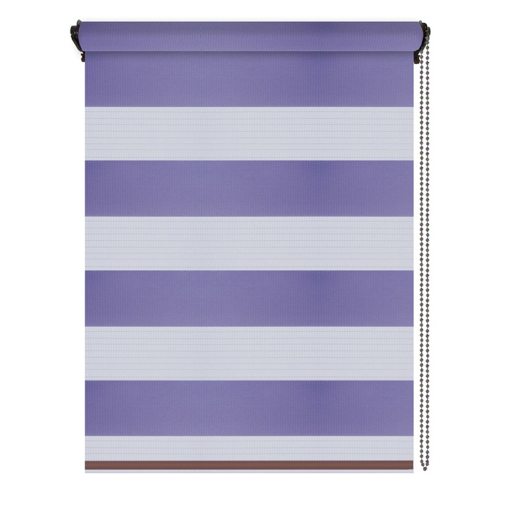 Jaluzea tip roleta zebra-rulou textil Day&Night, Plaine 20, cote panza 72x160 cm, cote finale 76x160 cm, accesorii maro.