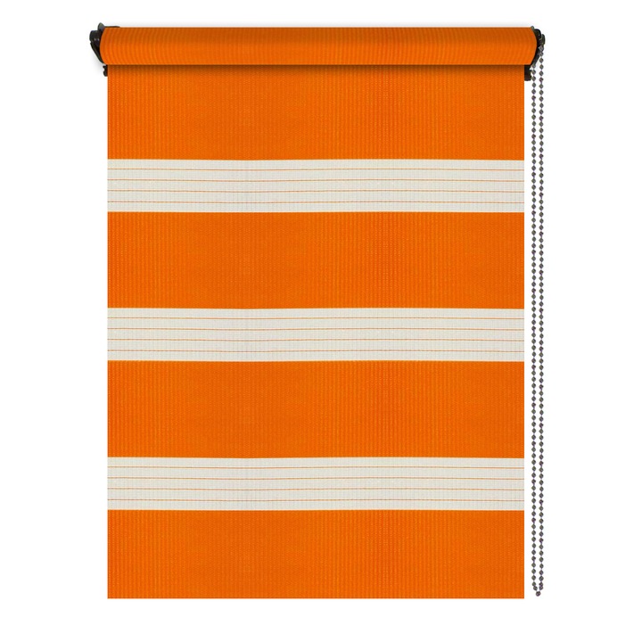 Jaluzea tip roleta zebra-rulou textil Day&Night, Plaine 42, cote panza 46x160 cm, cote finale 50x160 cm, accesorii albe.