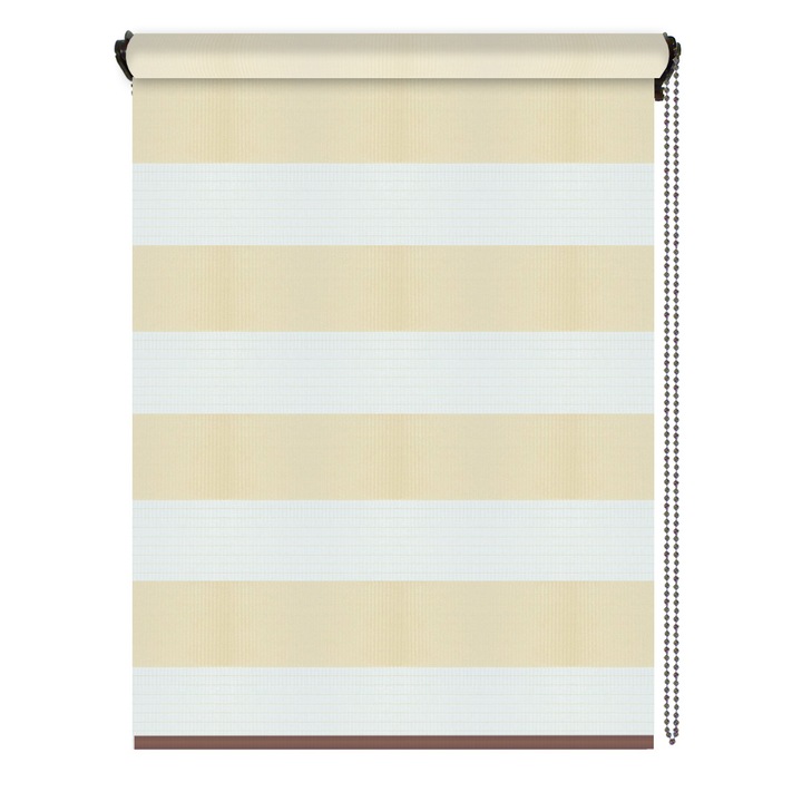 Jaluzea tip roleta zebra-rulou textil Day&Night, Plaine 66, cote panza 60x120 cm, cote finale 64x120 cm, accesorii albe.