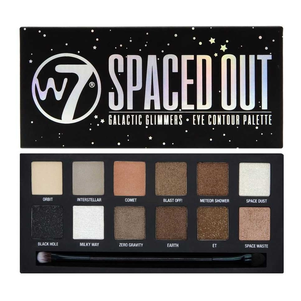 Paleta farduri W7 Spaced Out Galactic Glimmers Eye Contour Palette, 12 culori, 9.6g