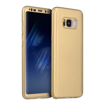 Husa 360° Matte Full Protection - Samsung Galaxy S8 Plus - Auriu - (fata + spate + folie de protectie din silicon)