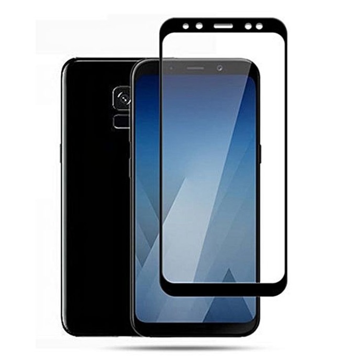 5D Стъклен протектор Full Face Tempered Glass за Samsung Galaxy A8 Plus 2018, Черен