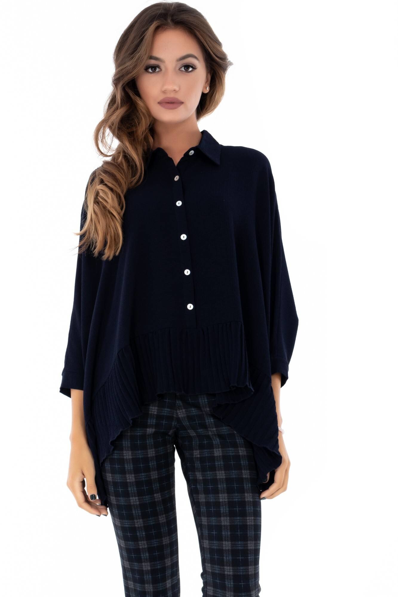 Bluza de dama, bleumarin, ROH, larga