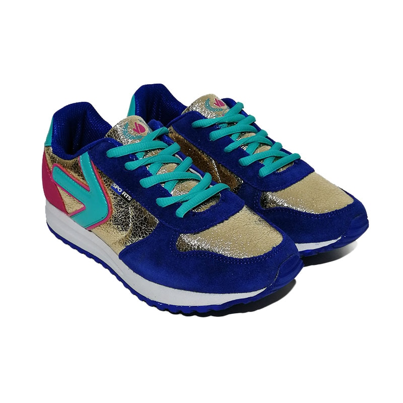 Pantofi sport dama Energy, Albastru-auriu