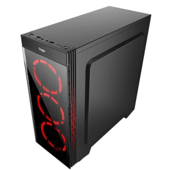 Carcasa Floston GLOSSY TEMPERED RGB, fara sursa, Negru Carcasa Floston GLOSSY TEMPERED RGB, fara sursa, Negru