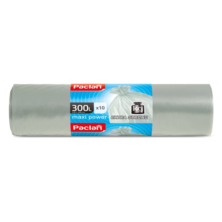 Saci menajeri Paclan Maxi Power Extra strong 300l gri deschis 135cmx146cm 10buc