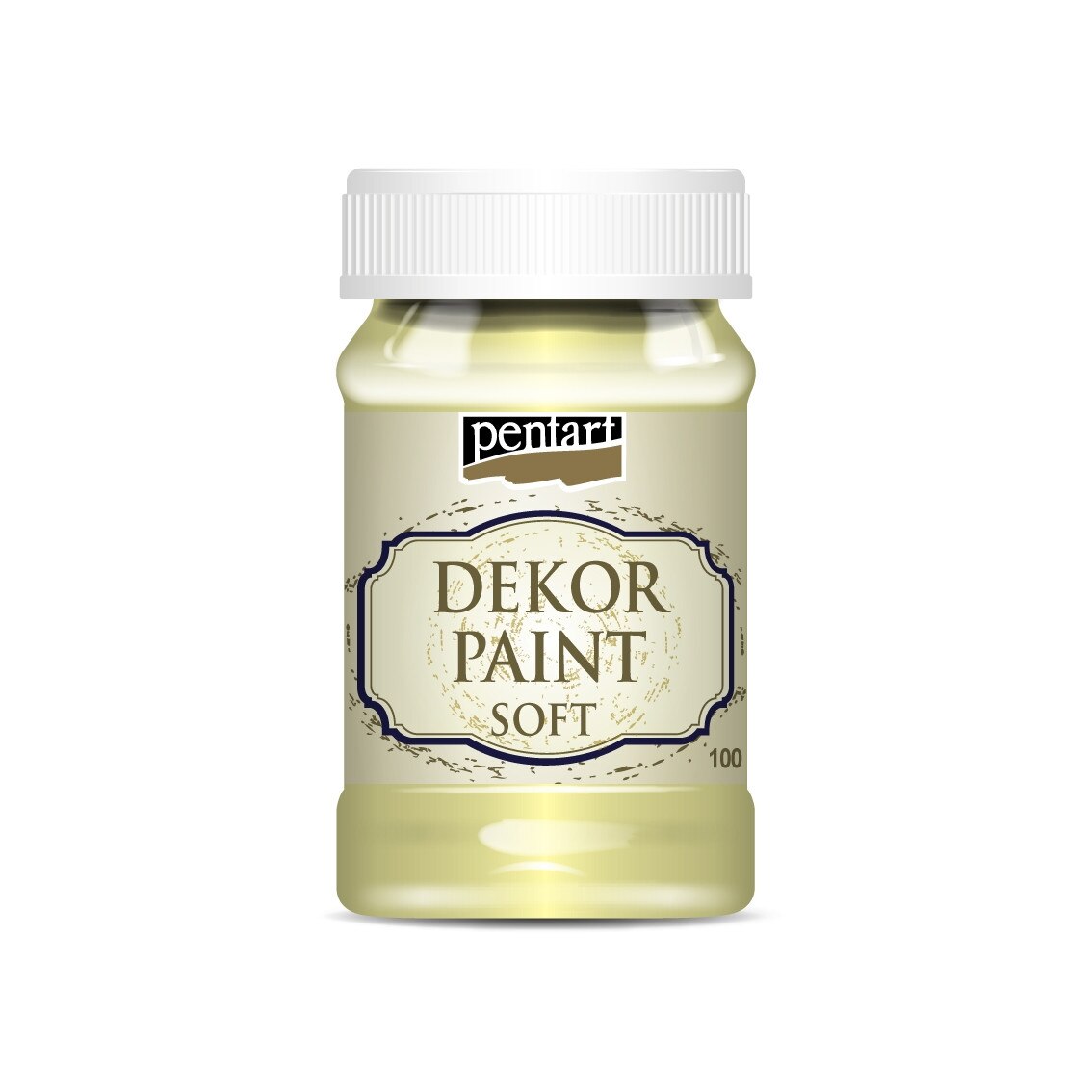 Vopsea decorativa soft Pentart - galben, 100 ml
