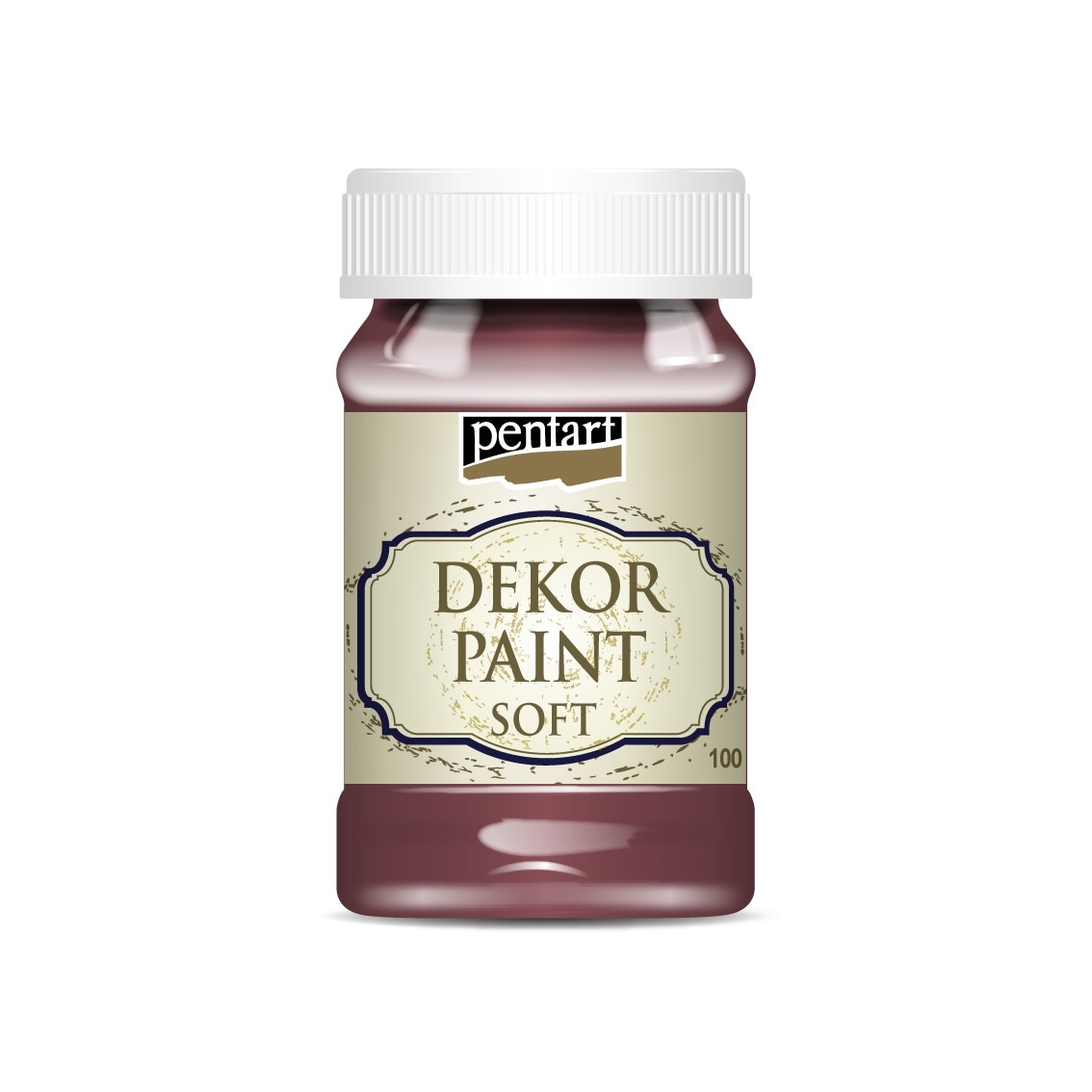 Vopsea decorativa soft Pentart - rosu burgund, 100 ml