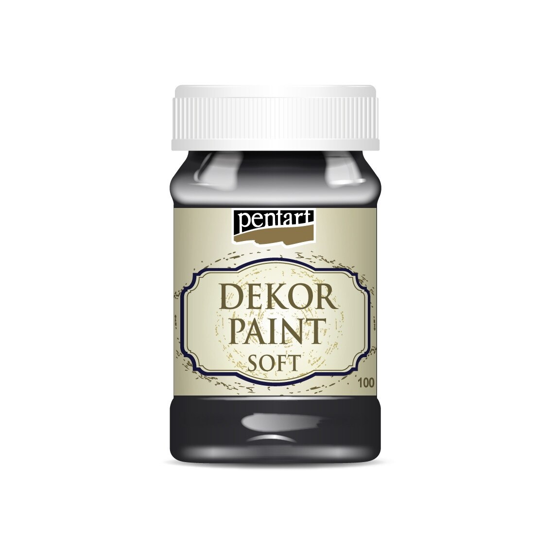 Vopsea decorativa soft Pentart - negru, 100 ml