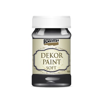 Vopsea decorativa soft Pentart - negru, 100 ml Vopsea decorativa soft Pentart - negru, 100 ml
