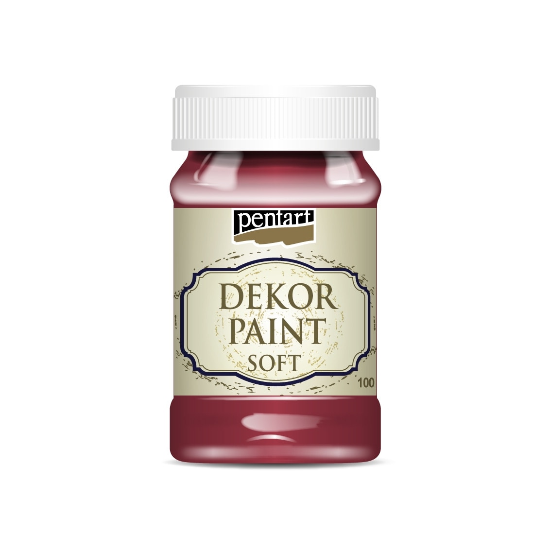 Vopsea decorativa soft Pentart - rosu cardinal, 100 ml