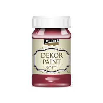 Vopsea decorativa soft Pentart - rosu cardinal, 100 ml Vopsea decorativa soft Pentart - rosu cardinal, 100 ml
