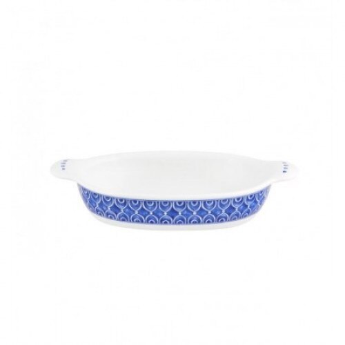 Bol oval pentru gratinat, decorat, 24.5x14 cm