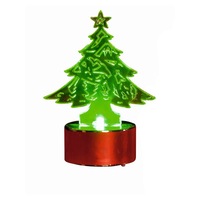 Decor candela in forma de Bradut, iluminat LED verde, inaltime 8.5 cm