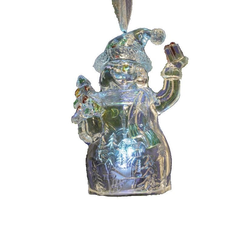 Candele cu LED, Om de Zapada si Mos Craciun, LED RGB, set 2 bucati