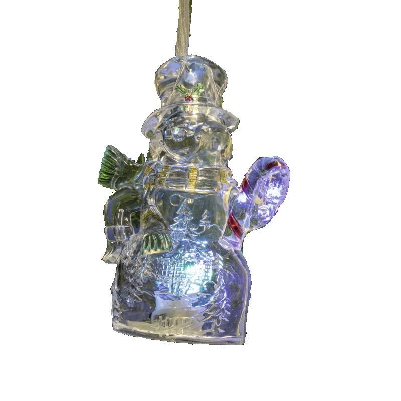 Candele LED, Om de Zapada si Mos Craciun, LED RGB, set 2 bucati transparente