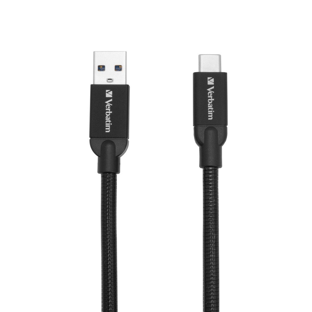 USB 3 .1 Type C to USB -A Staniless Steel Cable 100 cm Black
