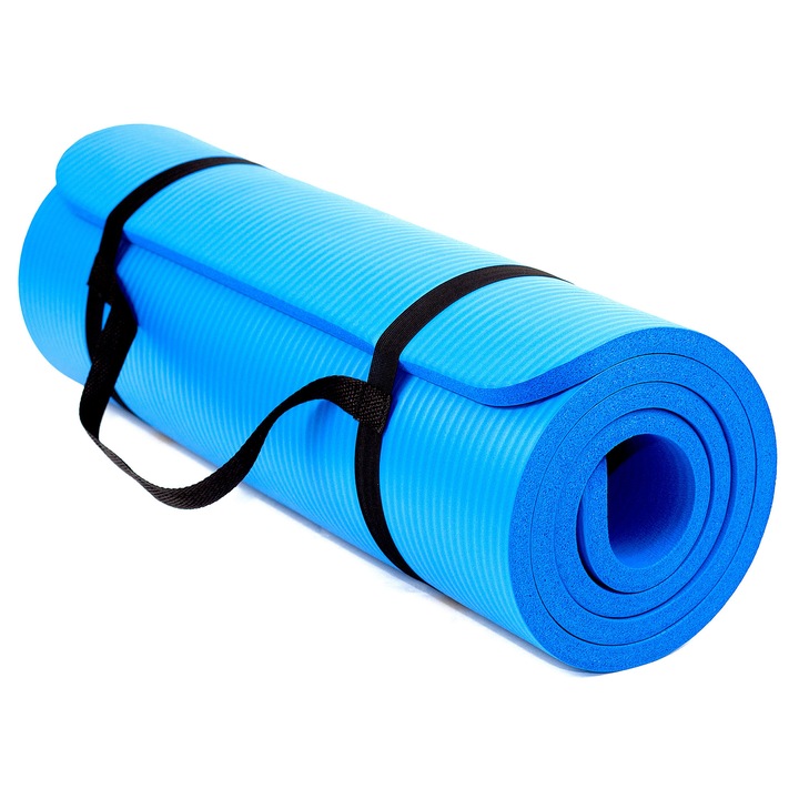 Saltea fitness/yoga TECHFIT EXERCISE MAT, Usoara, Confortabila, Albastru, Grosime 1,5 cm