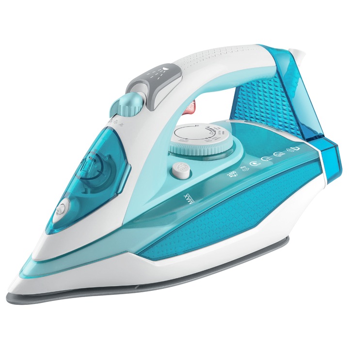 Парна ютия zephyr zp 1050 dc, 2800w, 300 мл, 40 гр/мин, керамична плоча, вертикално гладене, самопочистване, тюркоазен/бял