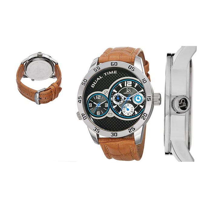 Joshua & Sons JS97SSBR -16227675 2-2-11 Dual Time férfi karóra, bézs és kék