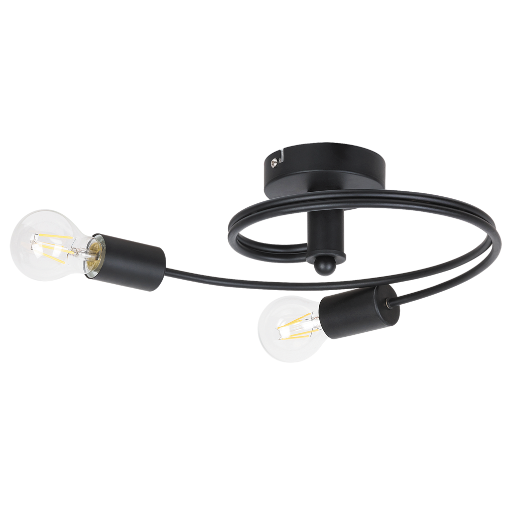 Plafoniera Rabalux Carly, E27, 2x15W, metal, Negru mat