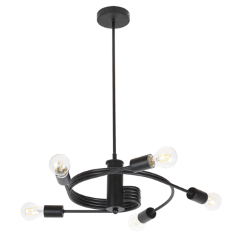 Lustra Rabalux Carly, E27, 5x15W, metal, Negru mat Lustra Rabalux Carly, E27, 5x15W, metal, Negru mat