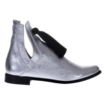 Ghete de Dama din Piele Naturala, Argintiu Ghete de Dama din Piele Naturala, Argintiu