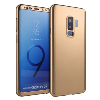 Husa 360° Matte Full Protection - Samsung Galaxy S9 Plus - Auriu - (fata + spate + folie de protectie din silicon)